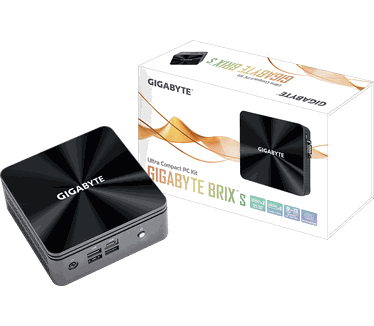 Gigabyte BRIX Intel Core I3-10110U, 1x M.2 SSD (2280), 2.5" SATA HDD/SSD, AC 3168, 6 X USB 3.2 Gen2, Gigabit LAN, SO-DIMM DDR4 Barebone - Zwart