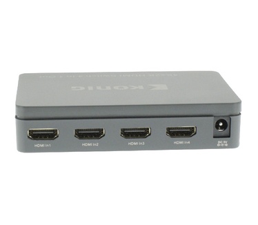 König Handmatige 4-poorts HDMI-schakelaar 4x HDMI-ingang - HDMI-ui