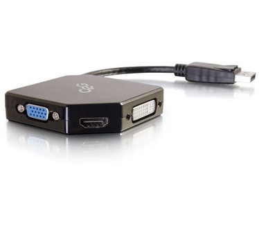 CablesToGo DisplayPort to HDMI, VGA, or DVI Adapter Converter - Black