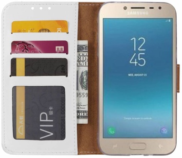 Luxe Lederen Bookcase hoesje voor de Samsung Galaxy Grand Prime Pro 2018 - Wit (Samsung Galaxy Grand Prime Pro 2018) Wit