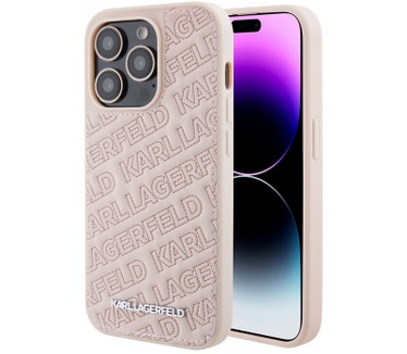 Karl Lagerfeld Quilted Pattern Case iPhone 15 Pro Max (6.7") Roze Roze
