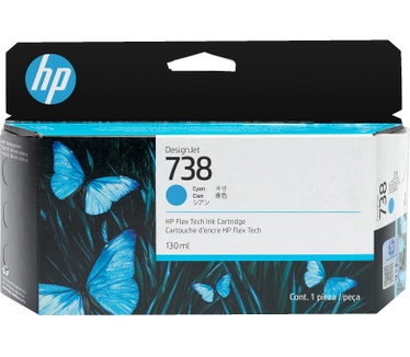 HP 738 130-ml Cyan DesignJet Ink Cartridge