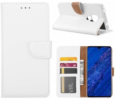 Luxe Lederen Bookcase hoesje voor de Huawei Mate 20 - Wit (Huawei Mate 20) Wit