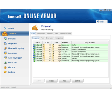 Emsisoft Online Armor 6.0 screenshot