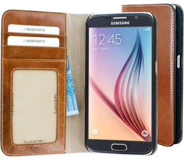 Mobiparts Excellent Wallet Case Samsung Galaxy S6 Oaked Cognac