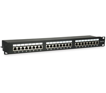 Equip 24-Port Cat.5e Shielded Patch Panel, Black