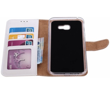 Luxe Lederen Bookcase hoesje voor de Samsung Galaxy A7 2017 - Wit (Samsung Galaxy A7 2017) Wit