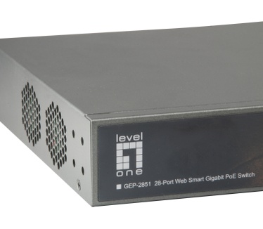 LevelOne TURING 28-Port Web Smart Gigabit PoE Switch, 24 PoE Outputs, 4 x SFP, 370W