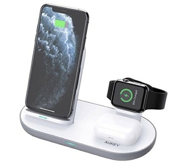 Aukey Aircore 3-in-1 Draadloze Snellader 10W Wit