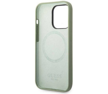 Guess Silicone MagSafe Back Case iPhone 14 Pro Max (6.7") - Kaki Groen
