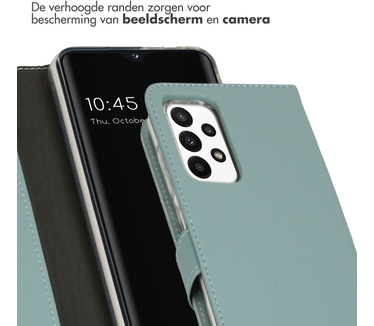 Selencia Echt Lederen Bookcase Samsung Galaxy A23 (5G) - Air Blue