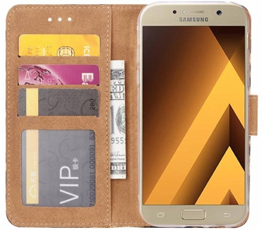 Slangen en Bloemen print lederen Bookcase hoesje voor de Samsung Galaxy A7 2017 - alle kleuren (Samsung Galaxy A7 2017) Multi-color