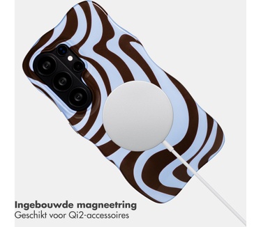 Selencia Vivid Wavy Backcover met MagSafe voor de Samsung Galaxy S26 Ultra - Dream Swirl Chocolate