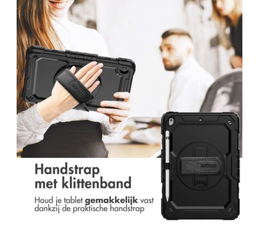 Accezz Rugged Backcover met schouderstrap iPad 10.2 (2019 / 2020 / 2021) - Zwart