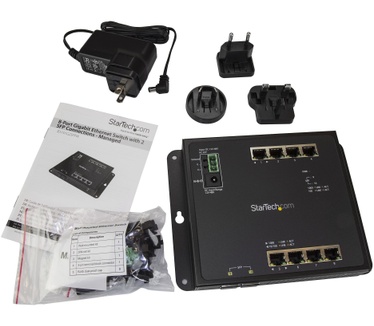 Startech.com 8 poorts Gigabit ethernet switch met 2 open SFP sleuven