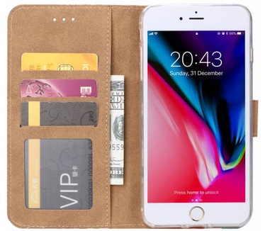 Panter print lederen Bookcase hoesje voor de Apple iPhone 7 Plus (Apple iPhone 7 Plus)