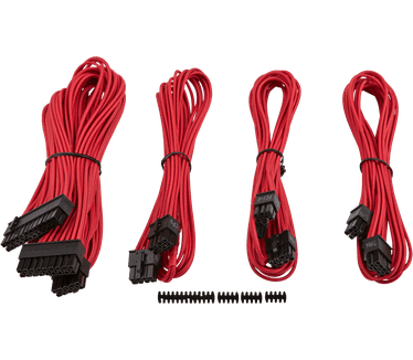 Corsair Premium Individually Sleeved PSU Cable Kit Starter Package, Type 4 (Generation 3) - Rood