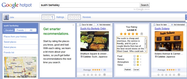 Google Hotpot voorbeeld