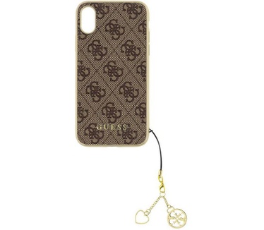 Guess 4G Charms Hard Case voor Apple iPhone X (5,8'') - Bruin  Bruin
