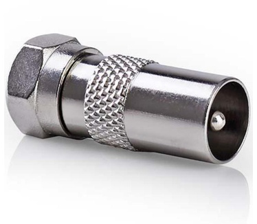 Allteq F-connector IEC verloopstekker Zilver