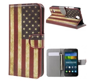 qMust Huawei Y5 Wallet Case - hoesje met stand - USA