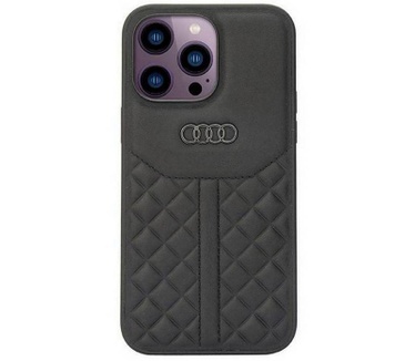 Audi Leather Back Case - Apple iPhone 14 Pro (6.1") - Zwart Zwart