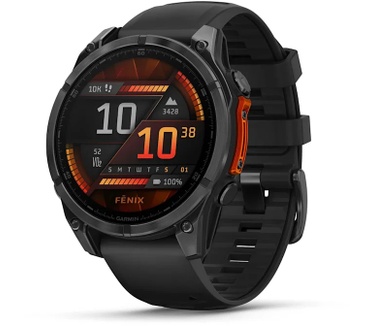 Garmin fēnix 8, 47mm, RVS body, Gorilla Glass, Grijs (Zwart)