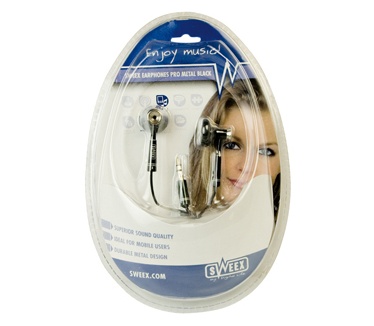 Sweex  HM102 Earphones Pro Metal (Zwart)