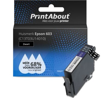 PrintAbout Huismerk Epson 603 (C13T03U14010) Inktcartridge Zwart
