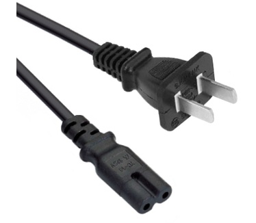 Eeconn Netsnoer, China - C7, 2x 0.75mm², Zwart, 1.8m