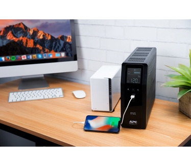 APC Back-UPS PRO BR1200SI - Noodstroomvoeding, 8x C13 uitgang, 2x USB lader (type A & C), 1200VA, USB dataport