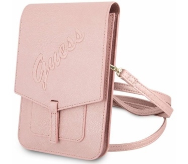 Guess Saffiano Heuptas met Riem (Scherm tot 7 Inch) - Roze Roze
