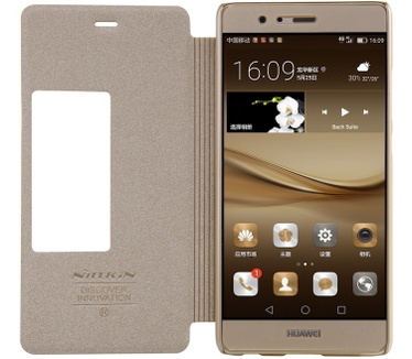 Nillkin Sparkle S-View Book Case voor Huawei P9 Plus - Goud