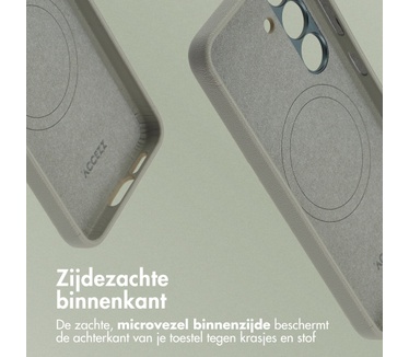 Accezz MagSafe Leather Backcover Samsung Galaxy S25 - Light Grey