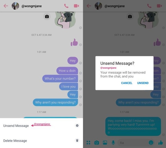 Facebook Unsend Android