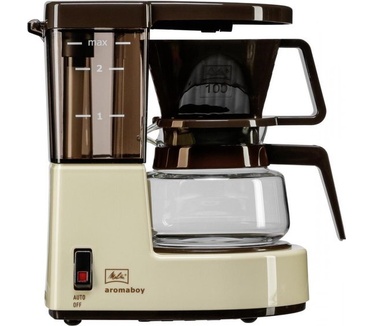 Melitta , Koffiezetapparaat Met Glazen Kan, Aromaboy, Glazen Pot Voor 2 Kopjes, Beige/Bruin