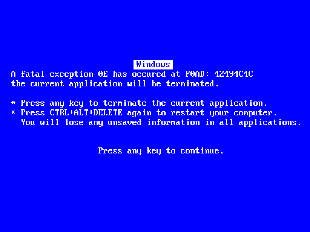 Устранения ошибок типа синий экран. Ошибка синий экран windows.