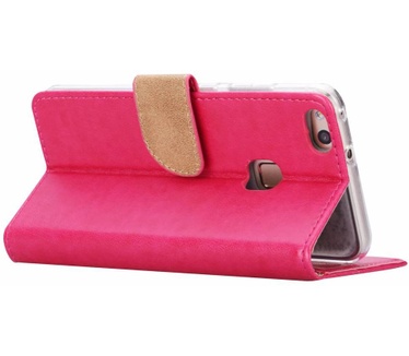 Luxe Lederen Bookcase hoesje voor de Huawei Nova - Roze (Huawei Nova) Roze