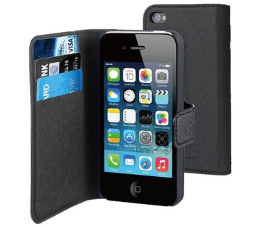 Muvit iPhone 4 / 4S Folio Card Case with 3 cardslots (black)