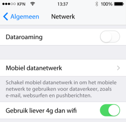 Mockup van hoe schakelaar om 4g te verkiezen boven wifi eruit zou kunnen zien