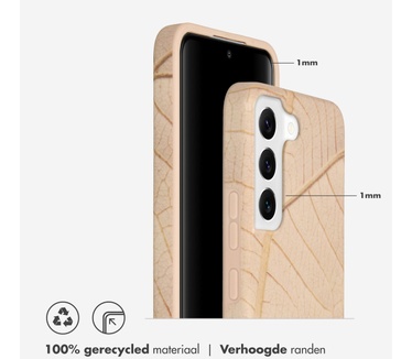Selencia Aurora Fashion Backcover Samsung Galaxy S22 - Duurzaam hoesje - 100% gerecycled - Earth Leaf Beige