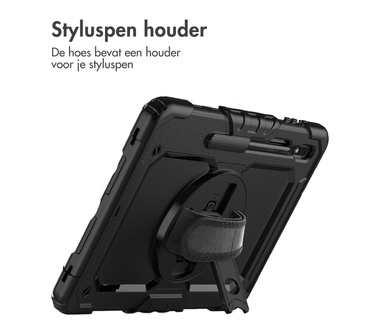 Accezz Rugged Backcover met schouderstrap Samsung Galaxy Tab S8 Plus / S7 Plus / S7 FE - Zwart