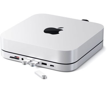 Satechi Aluminum Mac Mini Standaard & Hub Zilver