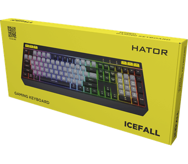 Hator HATOR Icefall, black (black-white keycaps) Keyboard - Membrane Switches - US - ANSI Layout (HTK401US)
