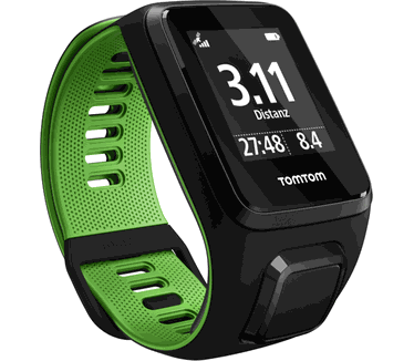 TomTom Runner 3 Cardio + Music Zwart/Groen + Hoofdtelefoon (S) Zwart (Groen, Zwart)