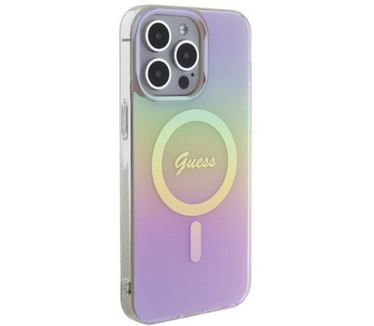 Guess Iridescent MagSafe Back Case - iPhone 15 Pro (6.1") - Roze Roze