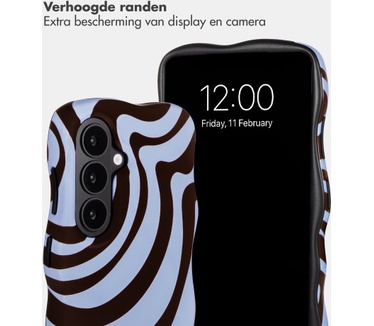Selencia Vivid Wavy Backcover met MagSafe voor de Samsung Galaxy S26 - Dream Swirl Chocolate