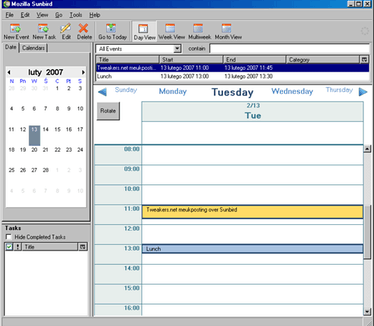 Mozilla Sunbird 0.3.1 RC1