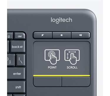 Logitech Wireless Touch K400 Plus (Zwitsers) Zwart