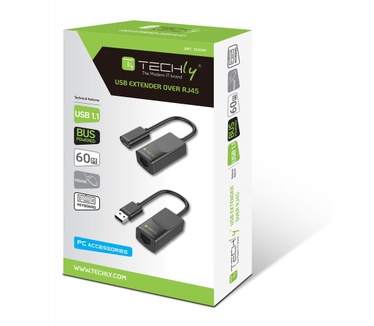 Techly IUSB-EXTENDTY2 Zwart